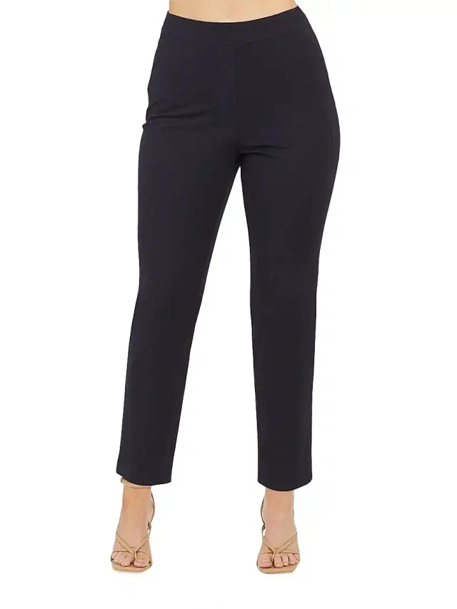 Women's Polished Slim-Fit Pants - Classic Navy