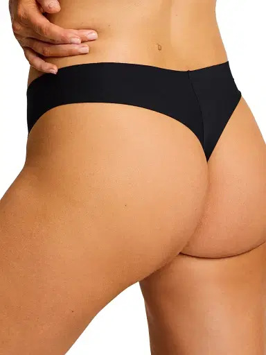 Commando Women's Butter Mid-Rise Thong - Black - Size Large | Thumbnail 3 Commando Women's Butter Mid-Rise Thong - Black - Size Large | Thumbnail 3