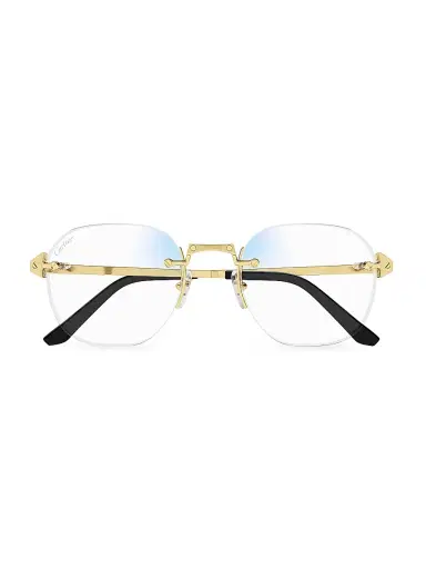 Cartier Men's Santos Classic 53MM Round Optical Glasses - Gold | Thumbnail 2