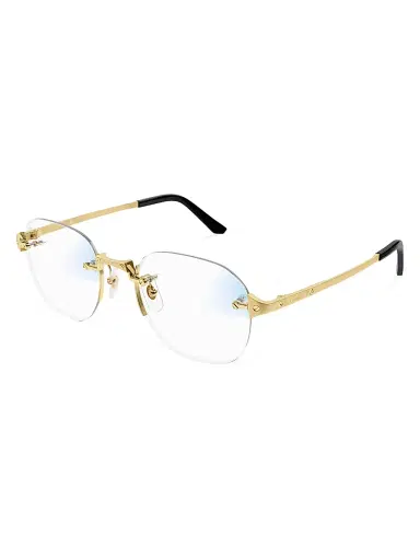 Cartier Men's Santos Classic 53MM Round Optical Glasses - Gold | Thumbnail 3