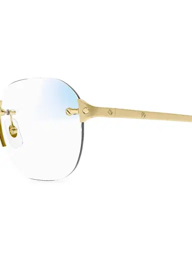 Cartier Men's Santos Classic 53MM Round Optical Glasses - Gold | Thumbnail 4