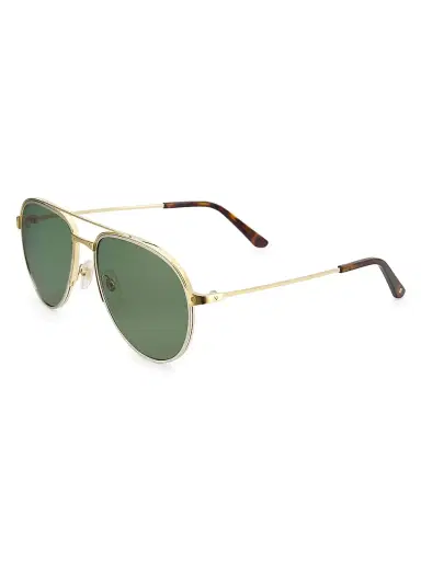 Cartier Men's Santos De 59MM Aviator Sunglasses - Gold | Thumbnail 1 Cartier Men's Santos De 59MM Aviator Sunglasses - Gold | Thumbnail 1