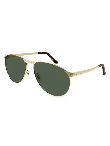 Cartier Men's Santos de 62MM Aviator Sunglasses - Gold | Thumbnail 1 Cartier Men's Santos de 62MM Aviator Sunglasses - Gold | Thumbnail 1