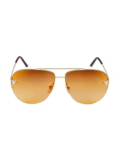 Cartier Women's Panthère De 60MM Aviator Sunglasses - Gold | Thumbnail 1