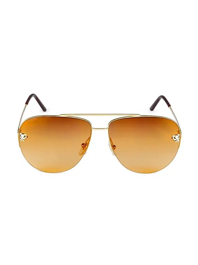 Cartier Women's Panthère De  60MM Aviator Sunglasses - Gold