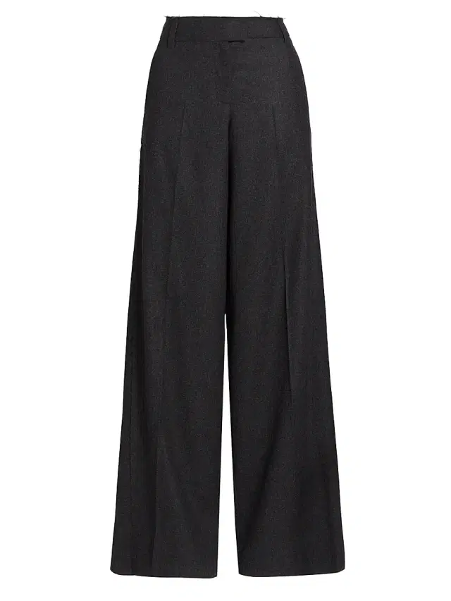 Jason Wu Collection Women's Wool Crepe Low-Rise Pants - Dark Grey Melange