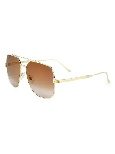 Cartier Women's Santos De 58MM Aviator Sunglasses - Gold | Thumbnail 2