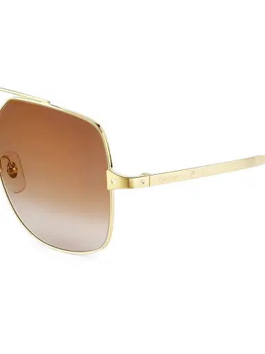 Cartier Women's Santos De 58MM Aviator Sunglasses - Gold | Thumbnail 3