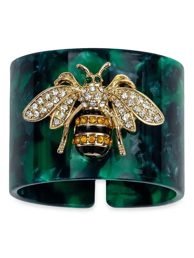 Joanna Buchanan Stripey Bee Resin Napkin Ring Set