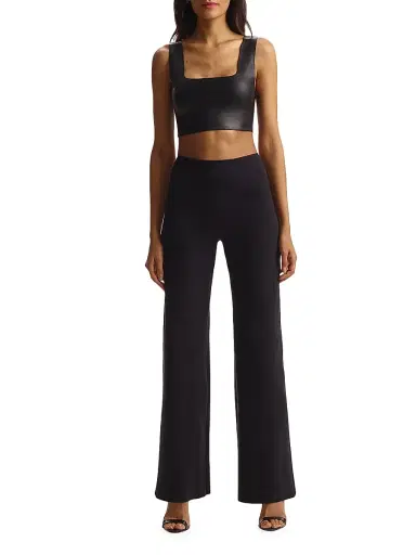Commando Women's Neoprene Wide-Leg Pants - Black - Size XL | Thumbnail 3