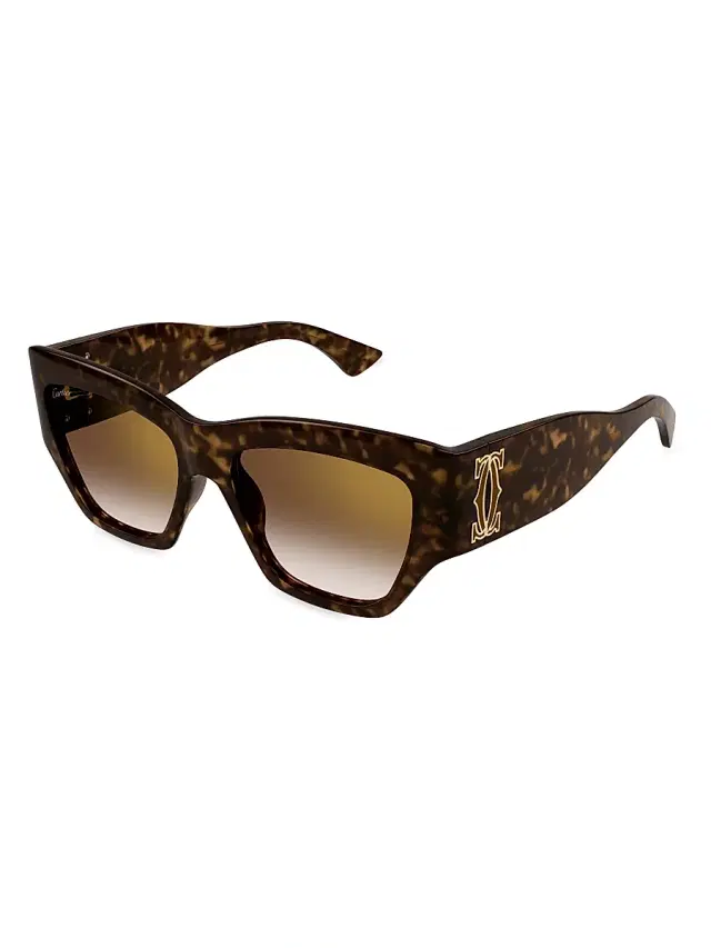 Cartier Women's Double C 55MM Cat-Eye Sunglasses