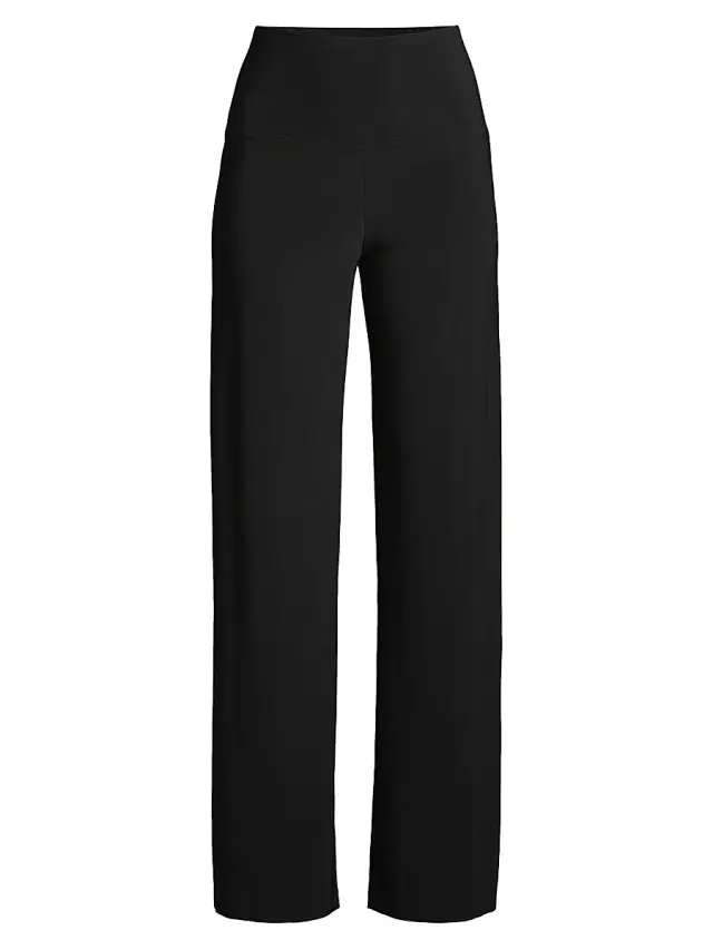 Women's High-Rise Straight-Leg Pants - Black