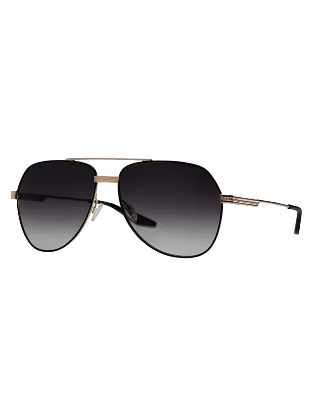 Men's 007 Legacy Collection 61MM Aviator Sunglasses - Black Satin