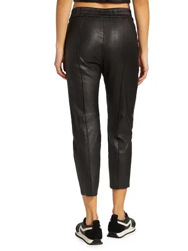 Sprwmn Women's Leather Slim Fit Joggers | Thumbnail 5 Sprwmn Women's Leather Slim Fit Joggers | Thumbnail 5