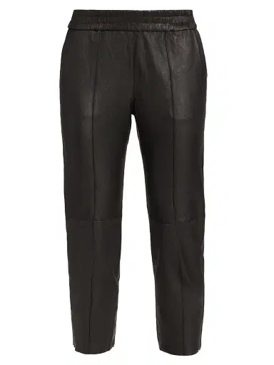 Sprwmn Women's Leather Slim Fit Joggers | Thumbnail 1 Sprwmn Women's Leather Slim Fit Joggers | Thumbnail 1