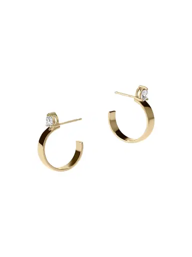 Lana Women's Vanity 14K Yellow Gold & 0.5 TCW Diamond Huggie Hoop Earrings - Yellow Gold | Thumbnail 2 Lana Women's Vanity 14K Yellow Gold & 0.5 TCW Diamond Huggie Hoop Earrings - Yellow Gold | Thumbnail 2