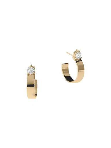 Lana Women's Vanity 14K Yellow Gold & 0.5 TCW Diamond Huggie Hoop Earrings - Yellow Gold | Thumbnail 1 Lana Women's Vanity 14K Yellow Gold & 0.5 TCW Diamond Huggie Hoop Earrings - Yellow Gold | Thumbnail 1
