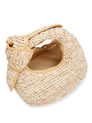 Poolside Women's Josie Raffia Knot Bag - Mixed Natural | Thumbnail 3