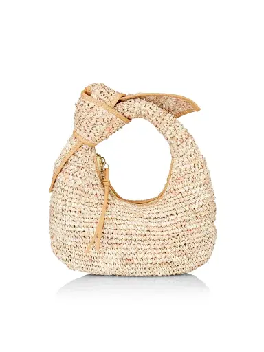 Poolside Women's Josie Raffia Knot Bag - Mixed Natural | Thumbnail 1
