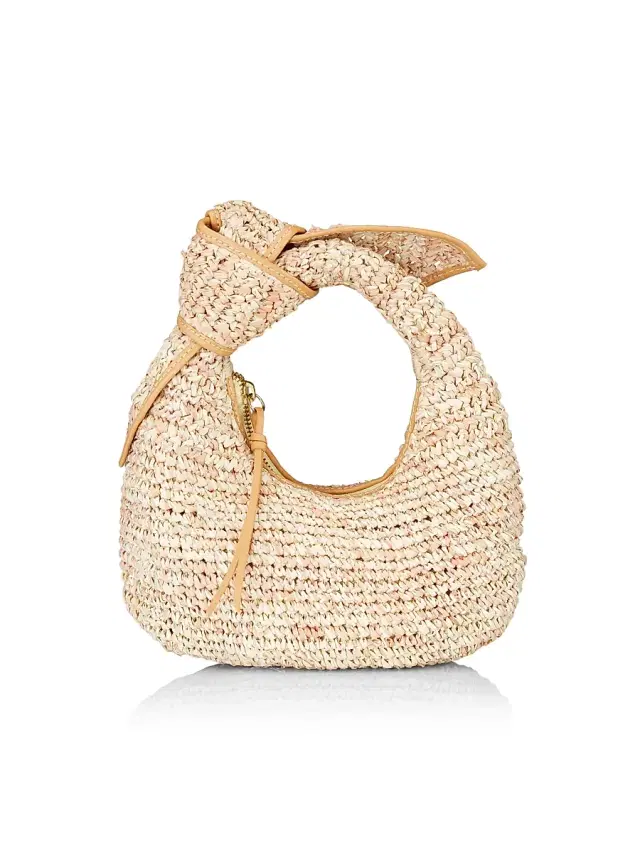 Women's Josie Raffia Knot Bag - Mixed Natural