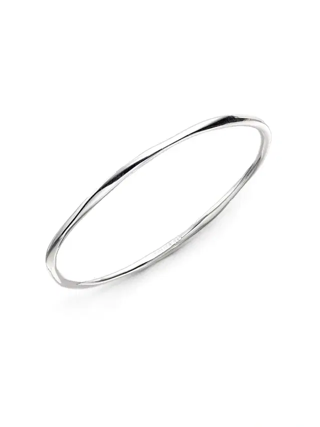 Women's Classico Thin Sterling Silver Smooth Squiggle Bangle Bracelet - Silver