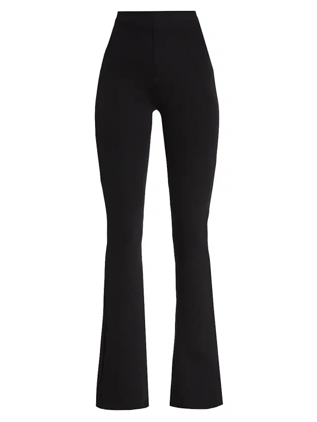 Women's Neoprene Flare Pants - Black
