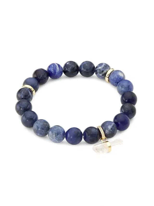 Women's Uluwatu 14K Yellow Gold & Multi-Gemstone Beaded Stretch Bracelet - Blue Marble