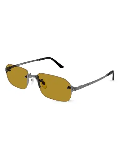 Cartier Men's Santos Classic 56MM Rectangular Sunglasses - Ruthenium Yellow | Thumbnail 1 Cartier Men's Santos Classic 56MM Rectangular Sunglasses - Ruthenium Yellow | Thumbnail 1