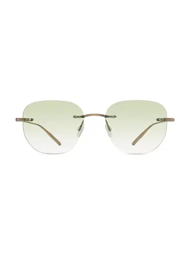BARTON PERREIRA Men's Rimless Tyrone 51MM Rectangular Sunglasses - Antique Gold Mint | Thumbnail 2 BARTON PERREIRA Men's Rimless Tyrone 51MM Rectangular Sunglasses - Antique Gold Mint | Thumbnail 2