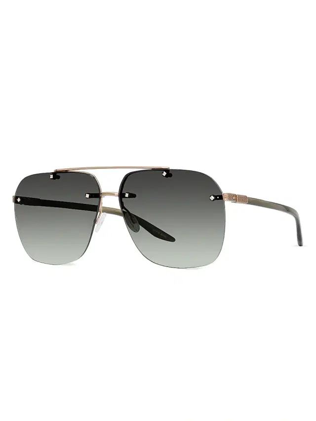 Barton Perreira Men's Daniel 64MM Navigator Sunglasses - Gold Laurel Gradient