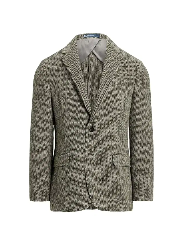 Polo Ralph Lauren Men's Herringbone Wool-Blend Jacket - Black Cream