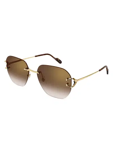 Cartier Women's C Décor 58MM Square Sunglasses - Gold Havana | Thumbnail 1 Cartier Women's C Décor 58MM Square Sunglasses - Gold Havana | Thumbnail 1