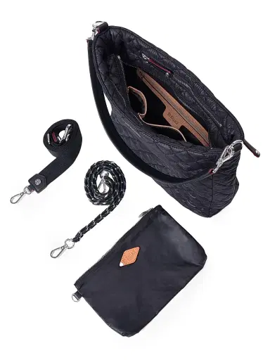 MZ Wallace Women's Crosby Quilted Hobo Bag - Black | Thumbnail 2 MZ Wallace Women's Crosby Quilted Hobo Bag - Black | Thumbnail 2