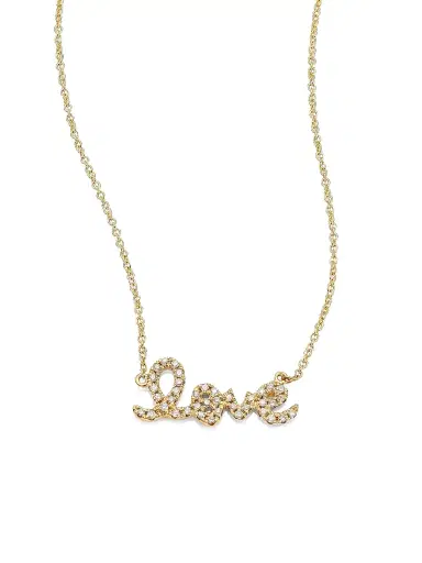 Sydney Evan Women's Love Diamond & 14K Yellow Gold Pendant Necklace - Gold | Thumbnail 1 Sydney Evan Women's Love Diamond & 14K Yellow Gold Pendant Necklace - Gold | Thumbnail 1