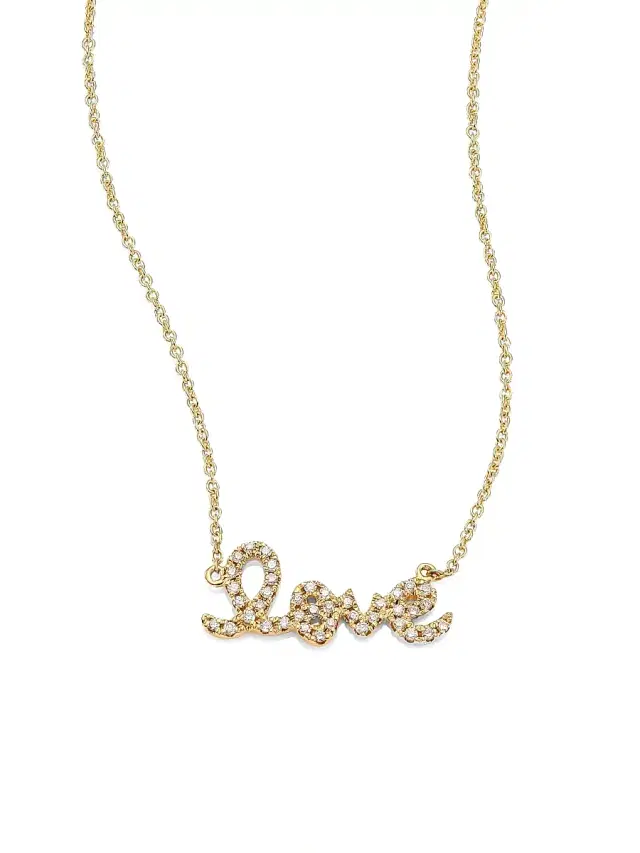 Women's  Love Diamond & 14K Yellow Gold Pendant Necklace - Gold
