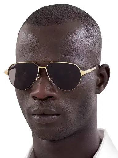 Cartier Men's Santos Evolution 60MM 24K Gold-Plated Navigator Sunglasses | Thumbnail 4 Cartier Men's Santos Evolution 60MM 24K Gold-Plated Navigator Sunglasses | Thumbnail 4