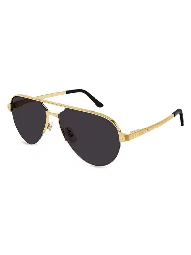 Cartier Men's Santos Evolution 60MM 24K Gold-Plated Navigator Sunglasses | Thumbnail 1 Cartier Men's Santos Evolution 60MM 24K Gold-Plated Navigator Sunglasses | Thumbnail 1