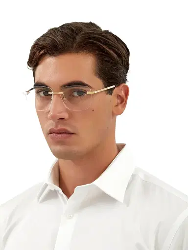 Cartier Men's Santos De 58MM 24K Gold-Plated Square Optical Glasses | Thumbnail 4 Cartier Men's Santos De 58MM 24K Gold-Plated Square Optical Glasses | Thumbnail 4