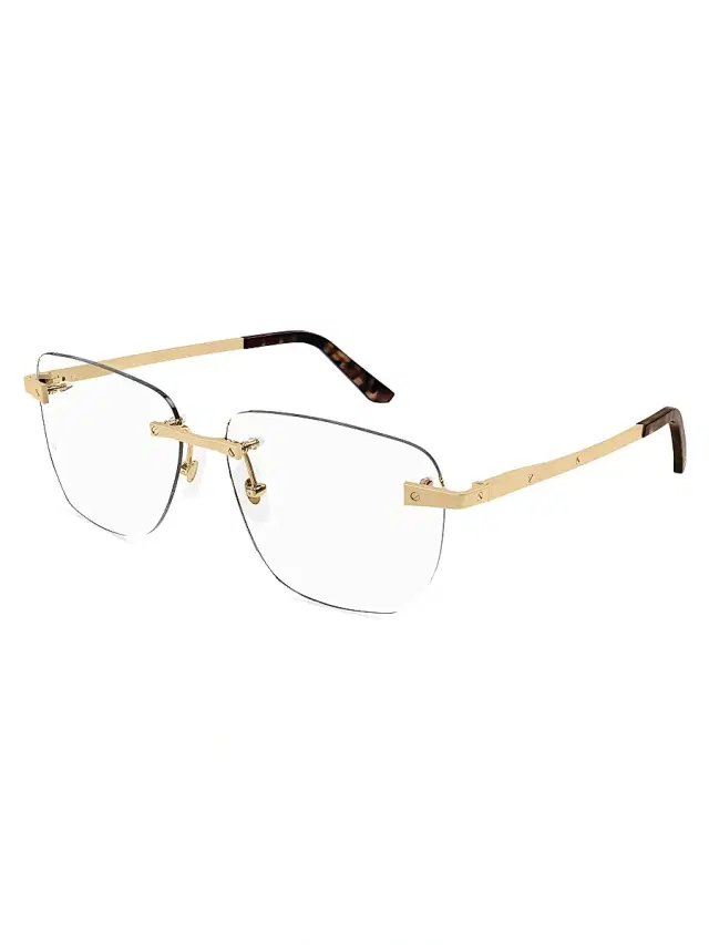 Men's Santos De  58MM 24K Gold-Plated Square Optical Glasses - Gold