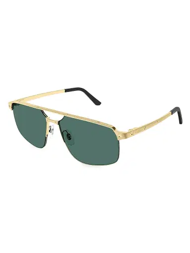 Cartier Men's Santos Evolution 60MM Platinum-Plated Navigator Sunglasses - Gold | Thumbnail 1