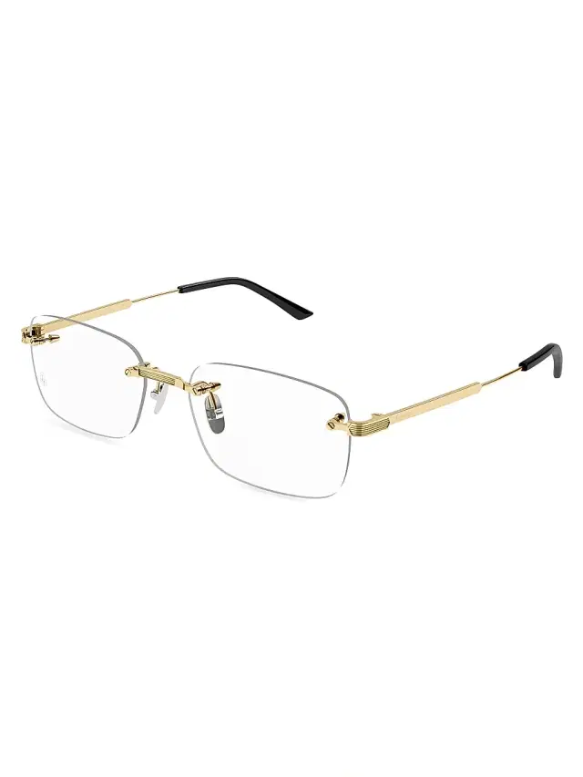 Cartier Men's Signature C 55MM 24K-Gold-Plated Titanium Optical Glasses - Gold