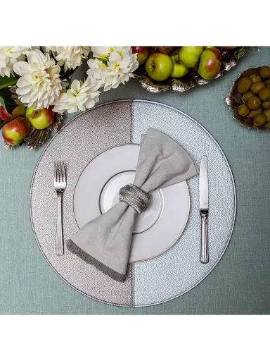 Von Gern Home Split Reversible Placemats, Set of 4 - Silver | Thumbnail 2 Von Gern Home Split Reversible Placemats, Set of 4 - Silver | Thumbnail 2