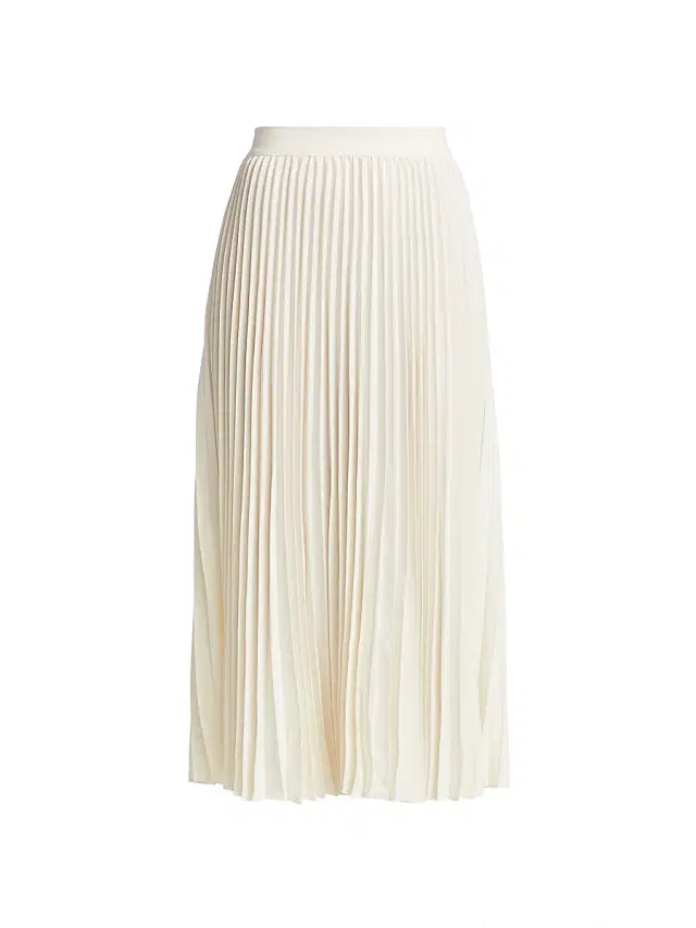 Women's Essentials Elastic-Waist Pleated Skirt - White