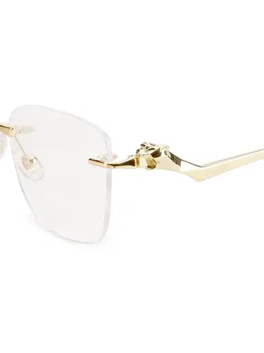 Cartier Women's 57MM Rimless Cat-Eye Eyeglasses - Gold | Thumbnail 3