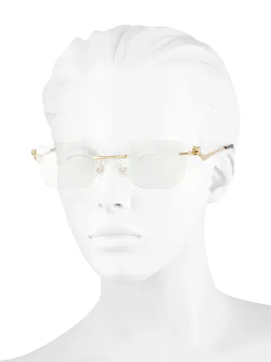 Cartier Women's 57MM Rimless Cat-Eye Eyeglasses - Gold | Thumbnail 4