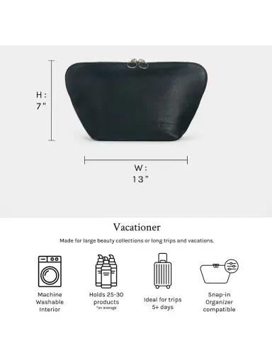 KUSSHI Women's Vacationer Leather Makeup Bag - Blush Cool Grey | Thumbnail 4