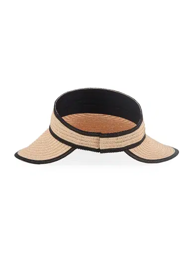 Eugenia Kim Women's Trixie Woven Visor Hat - Camel Black | Thumbnail 5