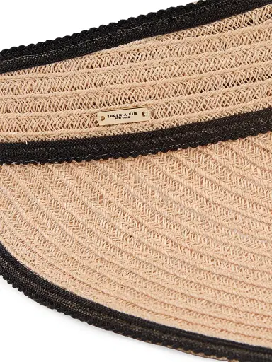 Eugenia Kim Women's Trixie Woven Visor Hat - Camel Black | Thumbnail 8
