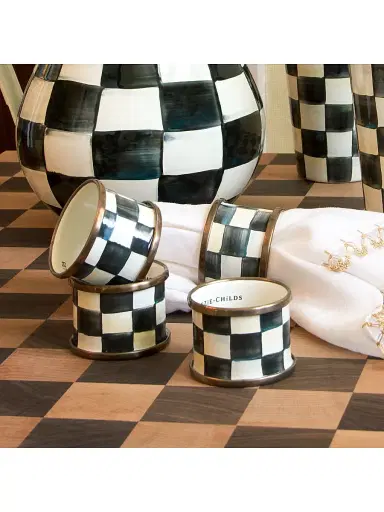 MacKenzie-Childs Courtly Check Enamel Napkin Rings | Thumbnail 2 MacKenzie-Childs Courtly Check Enamel Napkin Rings | Thumbnail 2