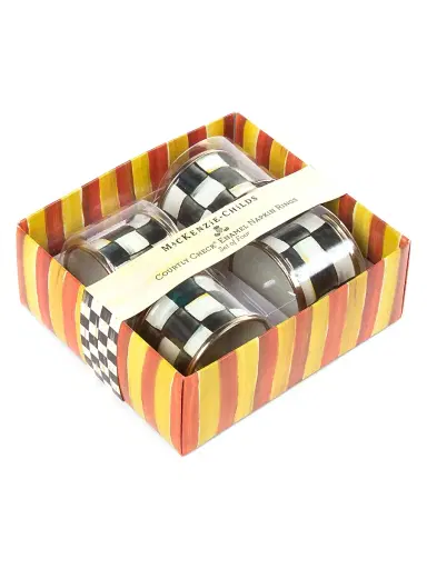 MacKenzie-Childs Courtly Check Enamel Napkin Rings | Thumbnail 1 MacKenzie-Childs Courtly Check Enamel Napkin Rings | Thumbnail 1